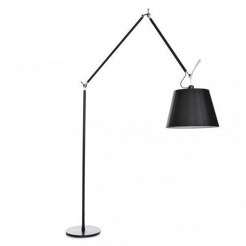 TOLOMEO MEGA LED φωτιστικό δαπέδου - μαύρος μεταξωτός διαχύτης