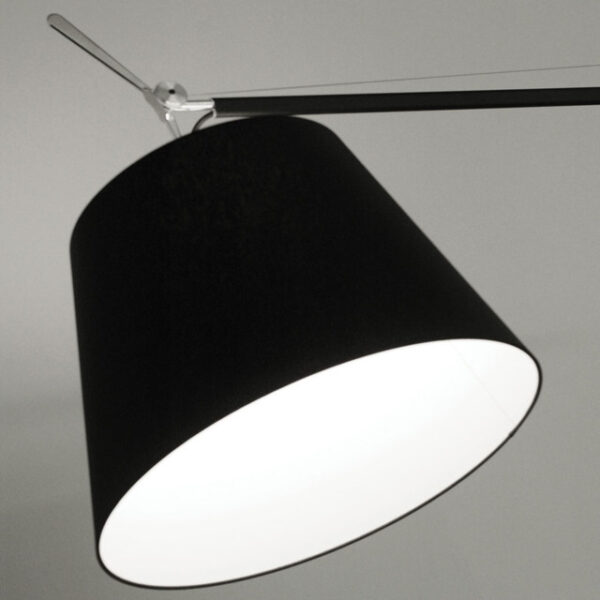 TOLOMEO MEGA LED φωτιστικό δαπέδου - μαύρος μεταξωτός διαχύτης