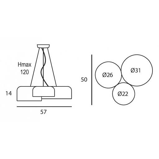 POT TRIPLE LARGE κρεμαστό φωτιστικό