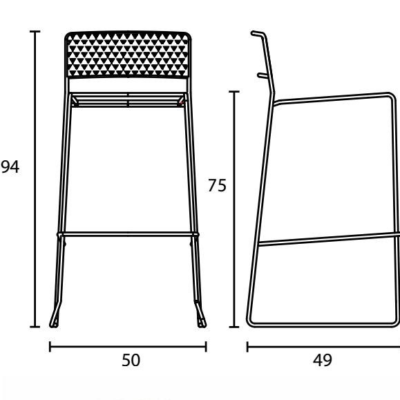 LOG MESH σκαμπό - συσκευασία 2 τεμαχίων