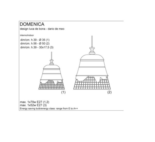 DOMENICA κρεμαστό φωτιστικό