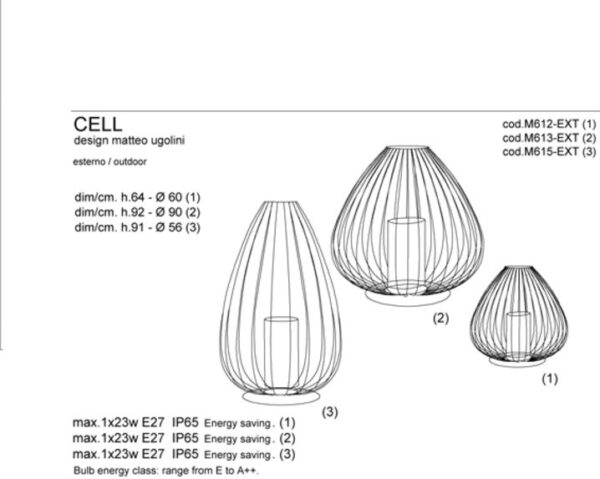 Model CELL φωτιστικό δαπέδου/επιτραπέζιο εξωτερικού χώρου