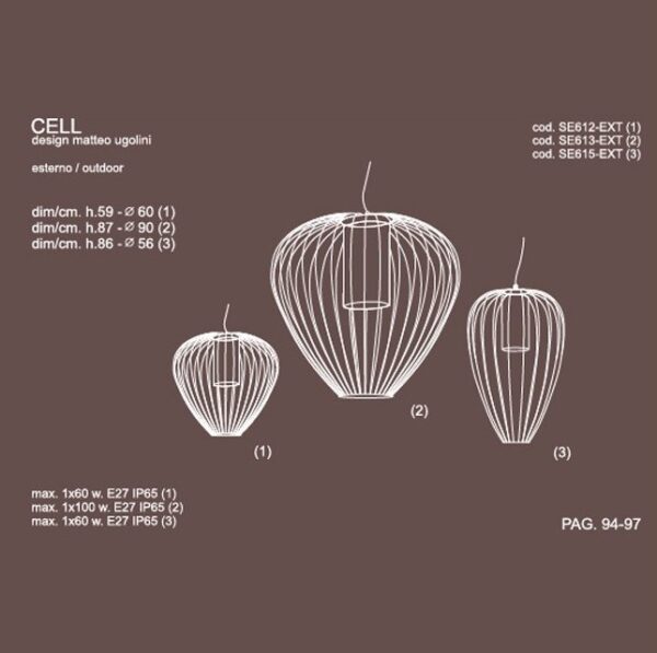 CELL OUTDOOR suspension lamp