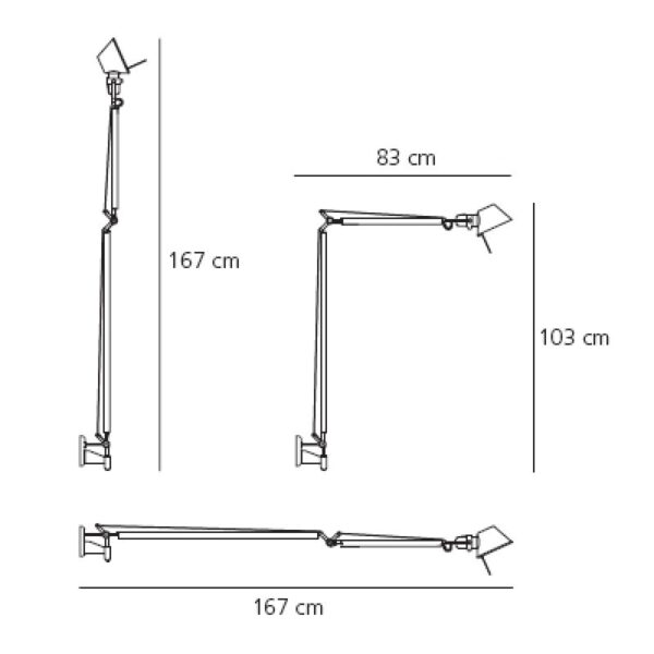 TOLOMEO BRACCIO Led φωτιστικό τοίχου με dimmer
