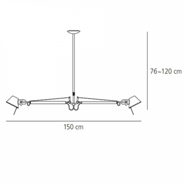 TOLOMEO DUE BRACCI φωτιστικό κρεμαστό