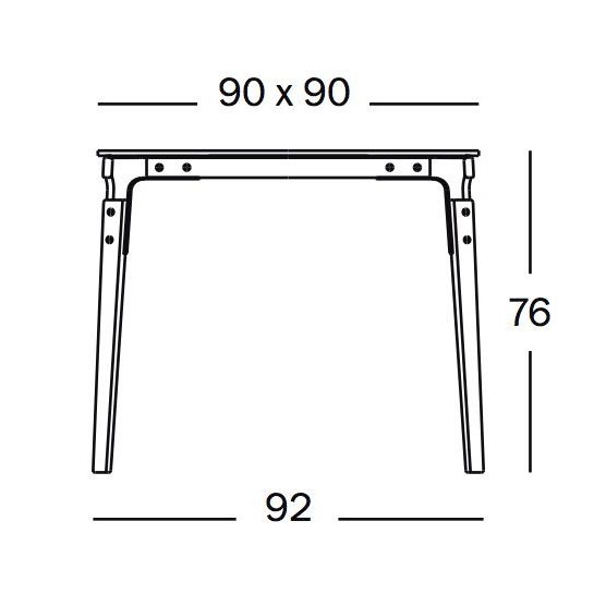 STEELWOOD τετράγωνο τραπέζι