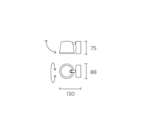 1614-81cba8c89b1c440c9cf2c8ea704c5e73 DRONE SINGLE WHITE spot οροφής - τοίχου