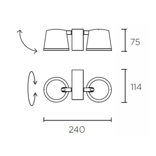 DRONE DOUBLE BLACK spot οροφής - τοίχου