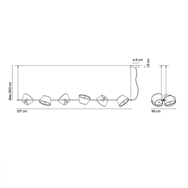 TAM TAM 6 κρεμαστό φωτιστικό