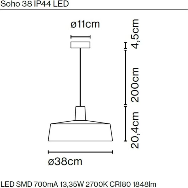 SOHO D38 OUTDOOR κρεμαστό φωτιστικό