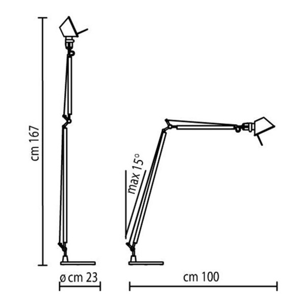 1863_8 TOLOMEO Led READING φωτιστικό δαπέδου με dimmer