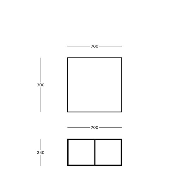 SLIM IRONY τετράγωνο τραπέζι σαλονιού