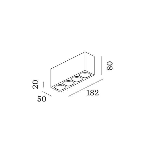 PIRRO 4.0 ορθογώνιο spot οροφής
