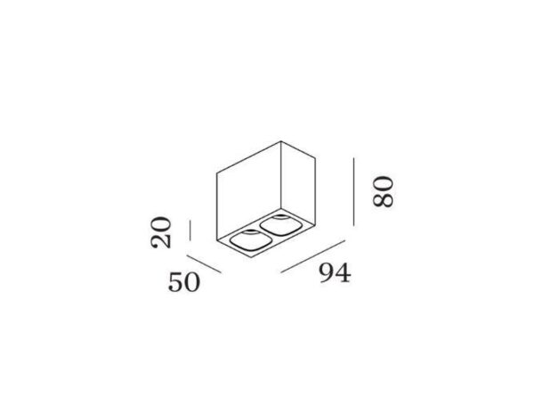 PIRRO 2.0 ορθογώνιο spot οροφής