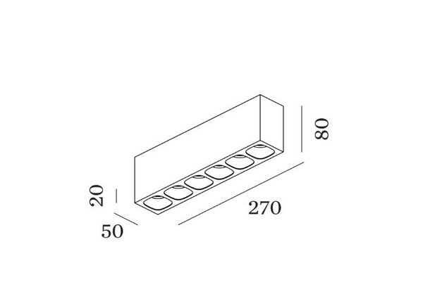 PIRRO 6.0 ορθογώνιο spot οροφής