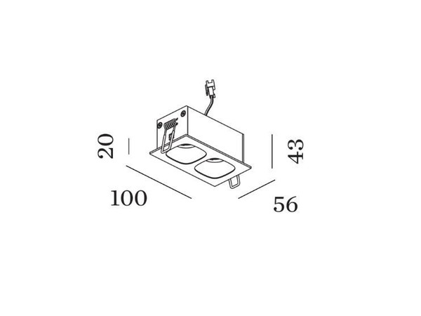 PIRRO 2.0 ορθογώνιο χωνευτό spot οροφής