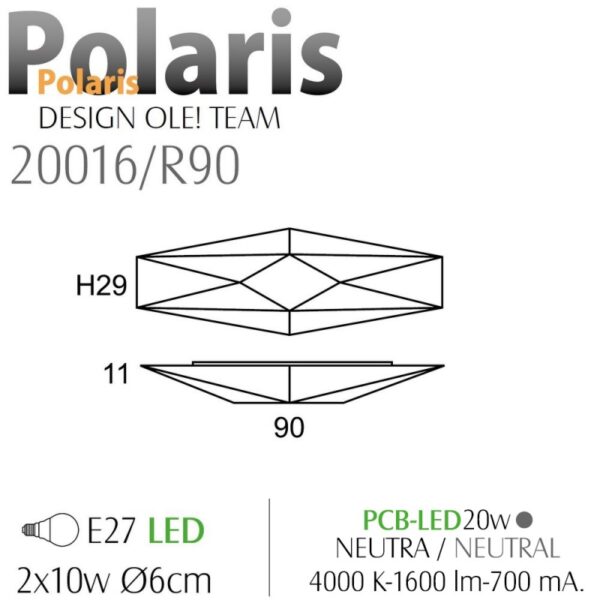POLARIS RECTANGULAR φωτιστικό οροφής - τοίχου