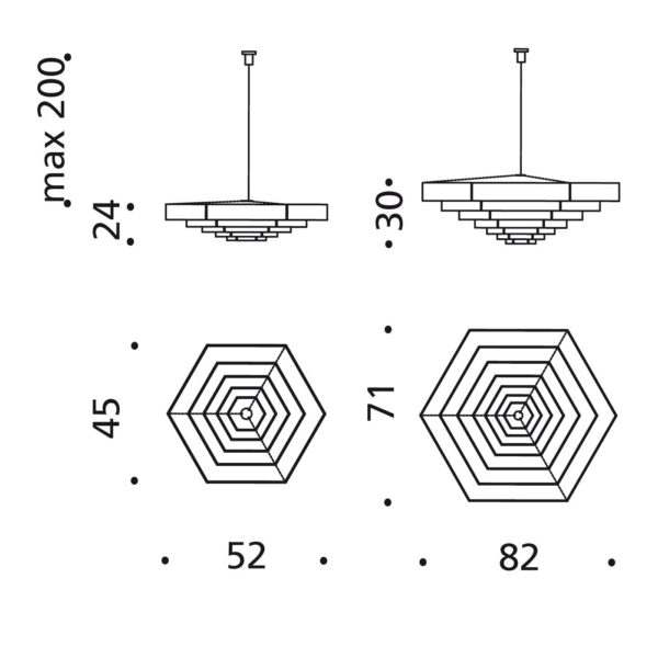 LAMPADA ESAGONALE κρεμαστό φωτιστικό