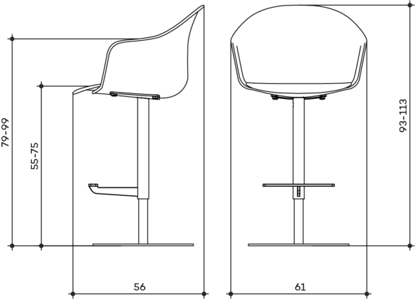 MANI PLASTIC ρυθμιζόμενο σκαμπό