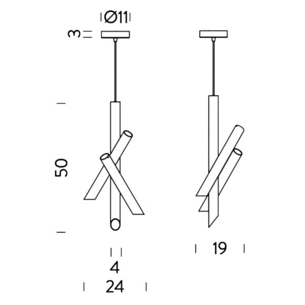TUBES 3 κρεμαστό φωτιστικό