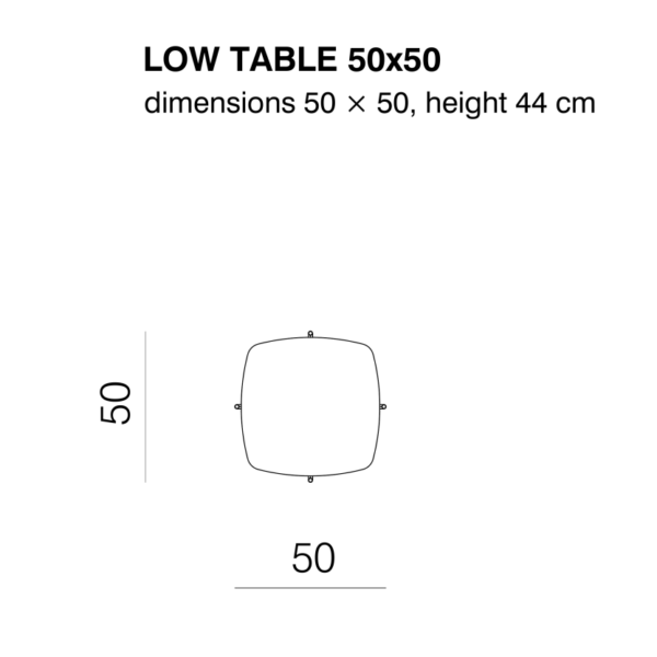 TINKER χαμηλό τετράγωνο τραπέζι 50 x 50cm