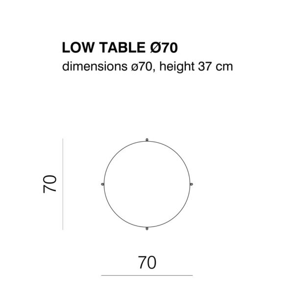 TINKER χαμηλό στρογγυλό τραπέζι Φ 70cm