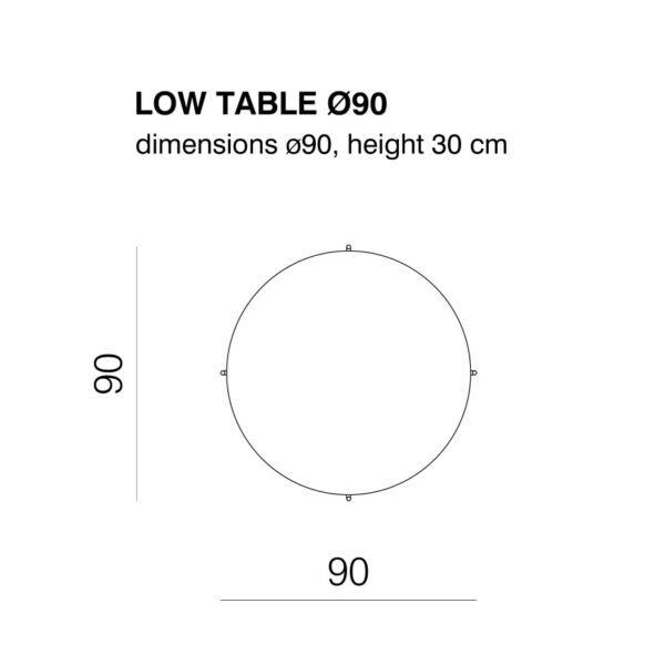 TINKER χαμηλό στρογγυλό τραπέζι Φ 90cm