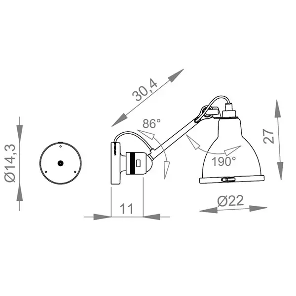 LAMPE GRAS N°304 IP64 φωτιστικό τοίχου