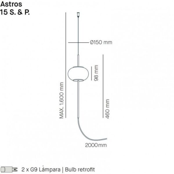 3634-59b4f338d7264fc3b510619430fa1fb5 Astros κρεμαστό φωτιστικό με πρίζα