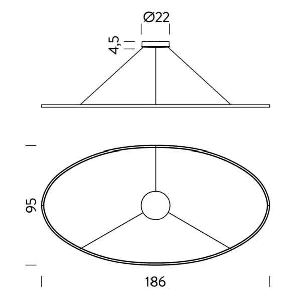 ELLISSE MEGA κρεμαστό φωτιστικό
