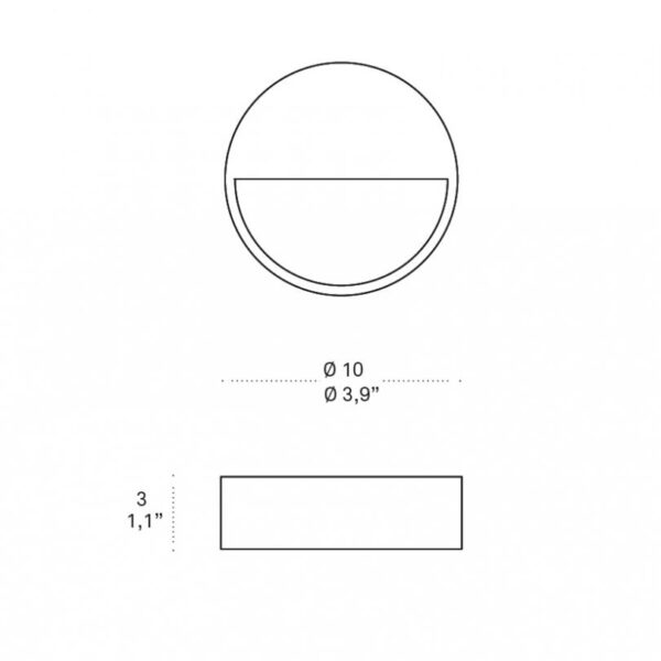 BOTTOM ROUND οριοθετικό φωτιστικό τοίχου
