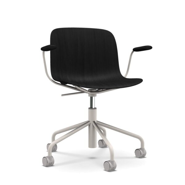 TROY WOOD τροχήλατη καρέκλα με βραχίονες