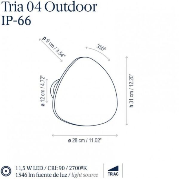 TRIA 04 OUTDOOR φωτιστικό τοίχου