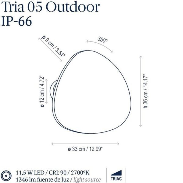 TRIA 05 OUTDOOR φωτιστικό τοίχου