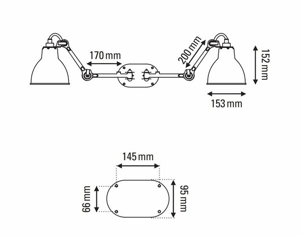 LAMPE GRAS N°204 DOUBLE φωτιστικό τοίχου