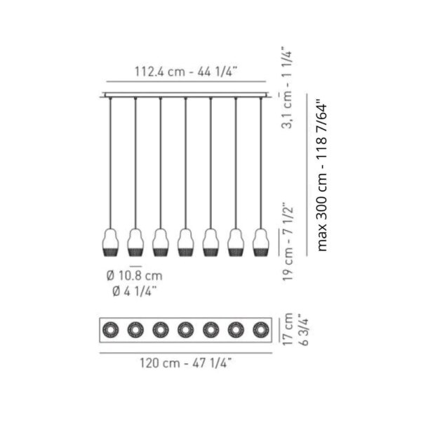 FEDORA 7 κρεμαστό φωτιστικό