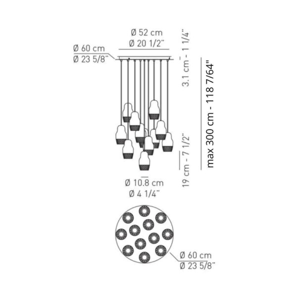 FEDORA 12 κρεμαστό φωτιστικό