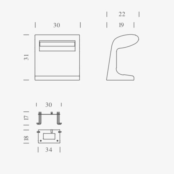 BORNE BÉTON PETITE φωτιστικό εξωτερικού χώρου