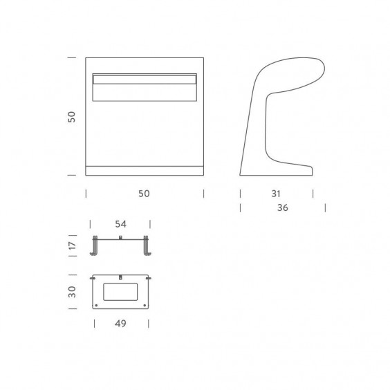 BORNE BÉTON GRANDE φωτιστικό δαπέδου - εξωτερικού χώρου