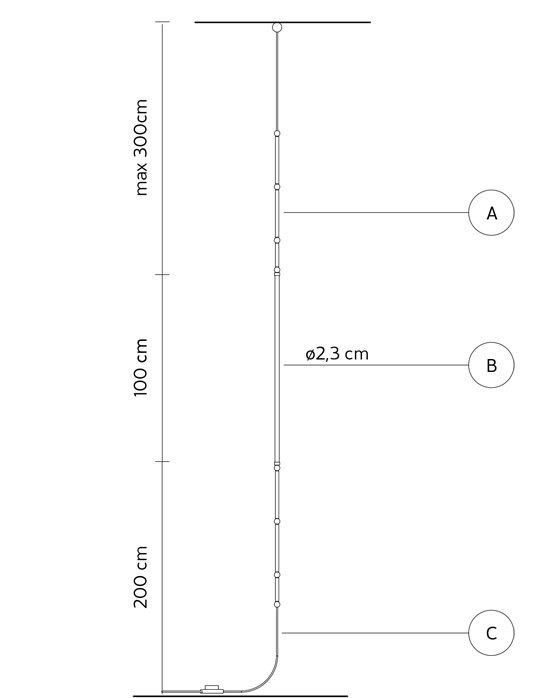 LEDA κρεμαστό φωτιστικό δαπέδου