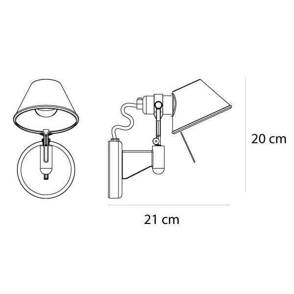TOLOMEO MICRO FARETTO  Led φωτιστικό τοίχου με διακόπτη