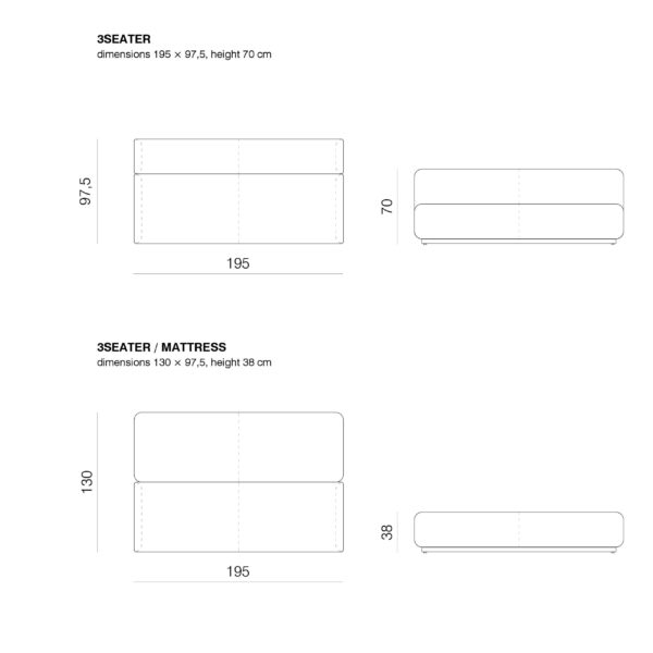 KLASTER τριθέσιος καναπές κρεβάτι