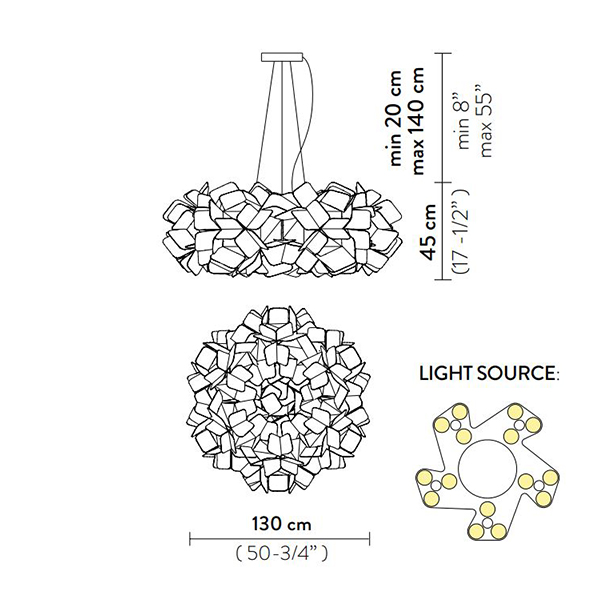 CLIZIA ''MAMA non MAMA'' EXTRA LARGE κρεμαστό φωτιστικό