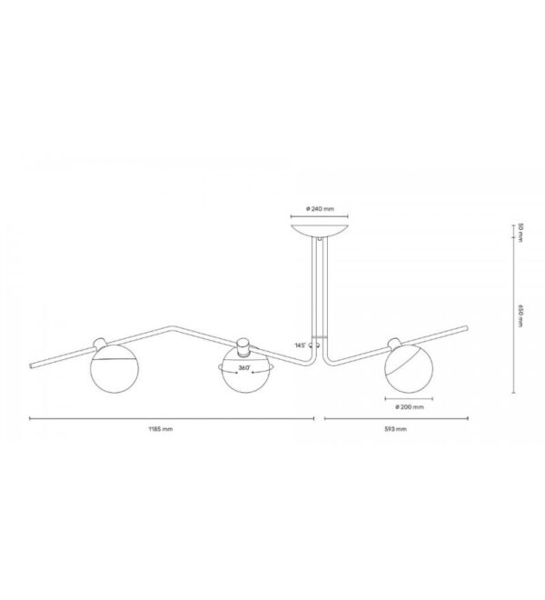 BALUNA CHANDELIER 3 φωτιστικό κρεμαστό