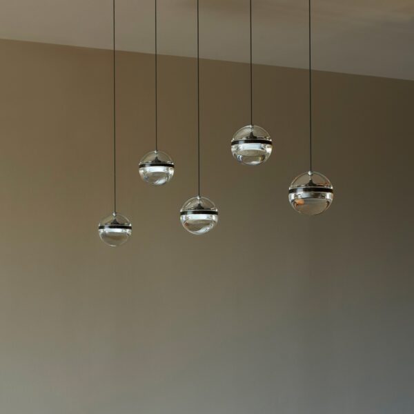 LIMBUS ΔΙΑΦΑΝΟ ΜΕ ΛΕΥΚΗ ΡΟΖΕΤΑ κρεμαστό φωτιστικό