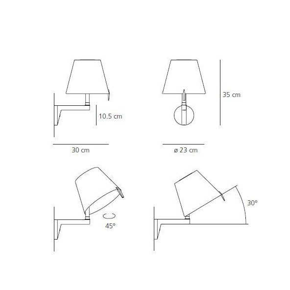 MELAMPO φωτιστικό τοίχου με διακοπτη