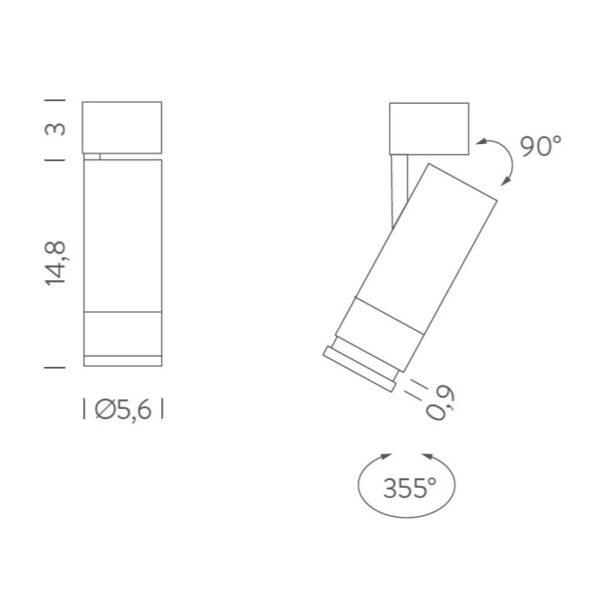 ELBA spot οροφής  dimming 0-10V