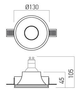GSS03 XGESS MINI GU10 DARKLIGHT στρογγυλό χωνευτό γύψινο spot