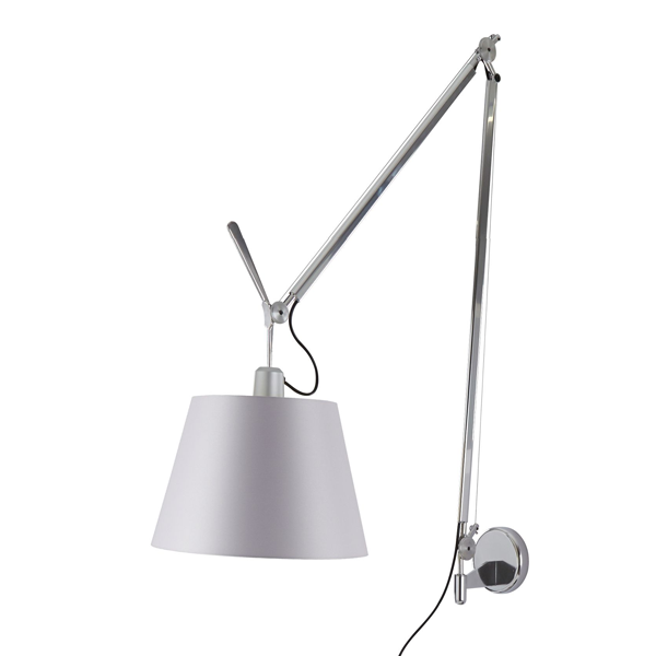 5844-mainImage TOLOMEO MEGA φωτιστικό τοίχου με διαχύτη από γκρι ύφασμα με dimmer