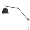 TOLOMEO MEGA φωτιστικό τοίχου με διαχύτη από μαύρο ύφασμα με dimmer